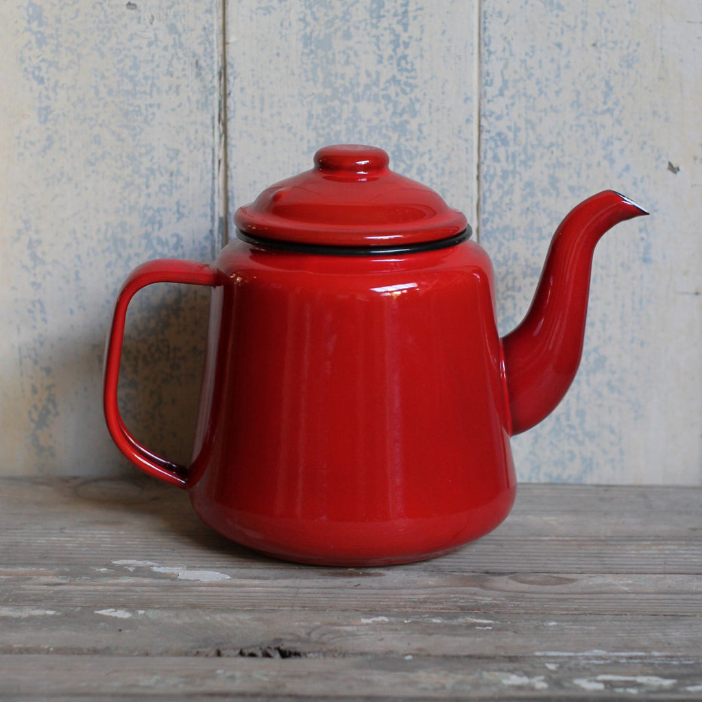 Red Enamel Teapot - Homeware Store
