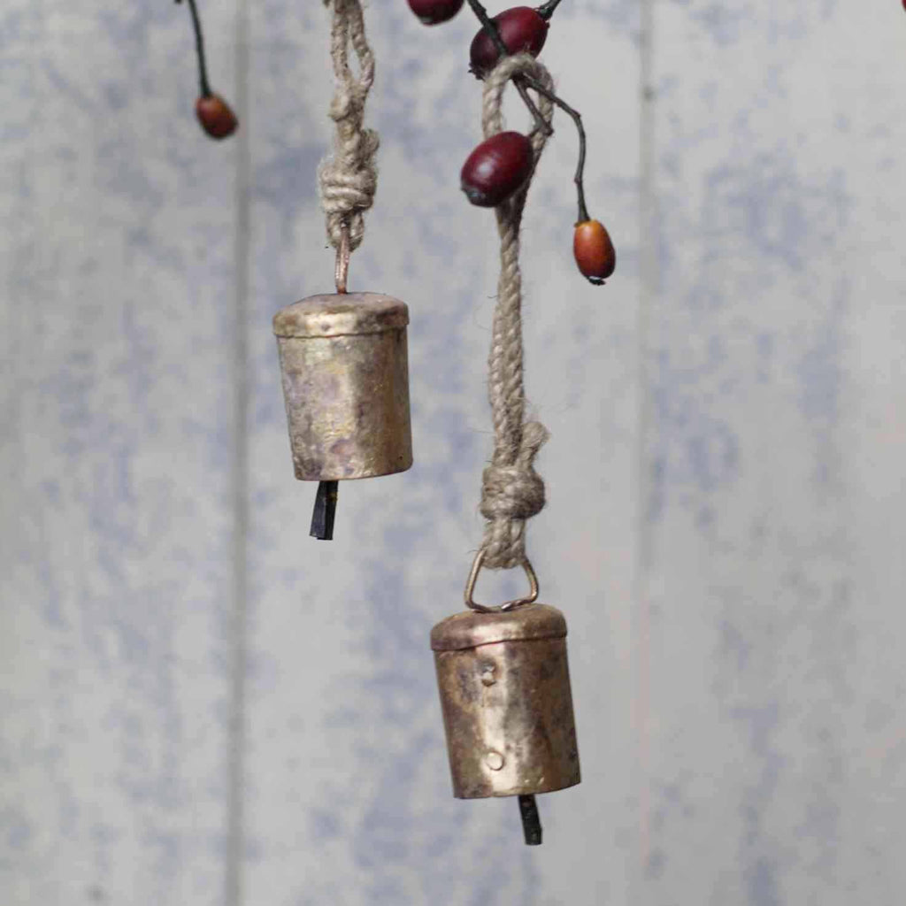Vintage Christmas decoration hanging gold bells
