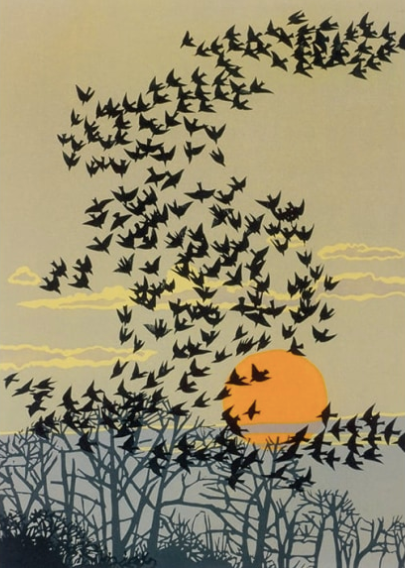 Aerial Manoeuvres Vintage Card by Robert Gillmor detail