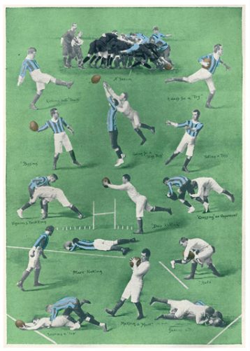 Vintage card 'The Rugby Union' detail
