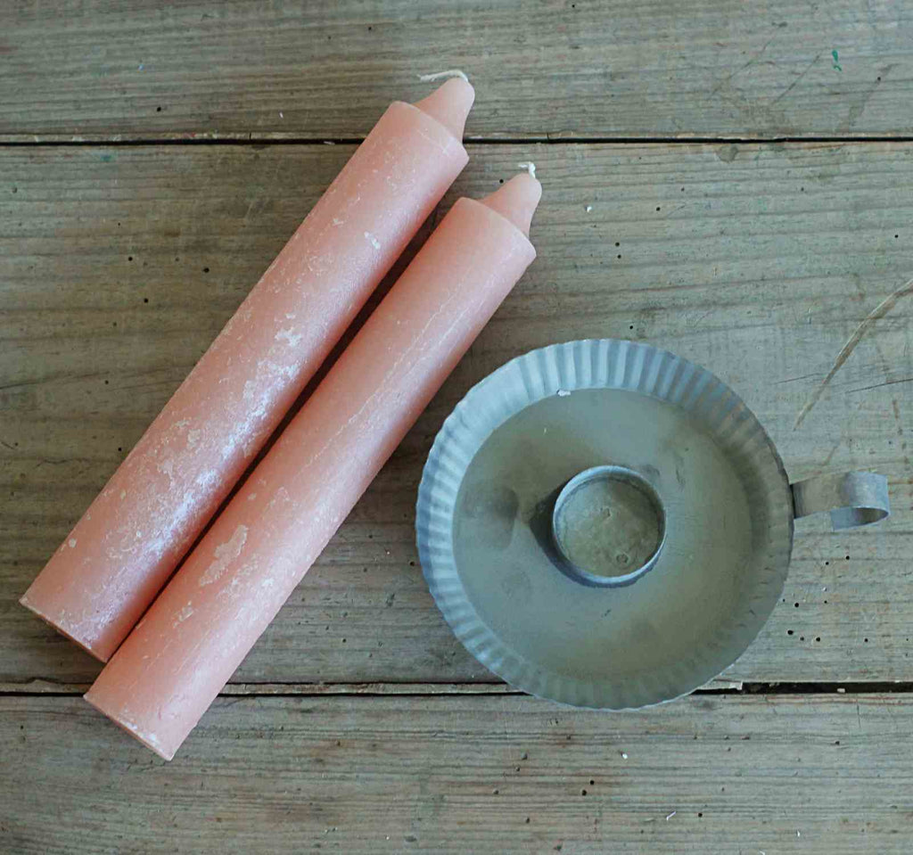 Fluted Zinc Candle Holder