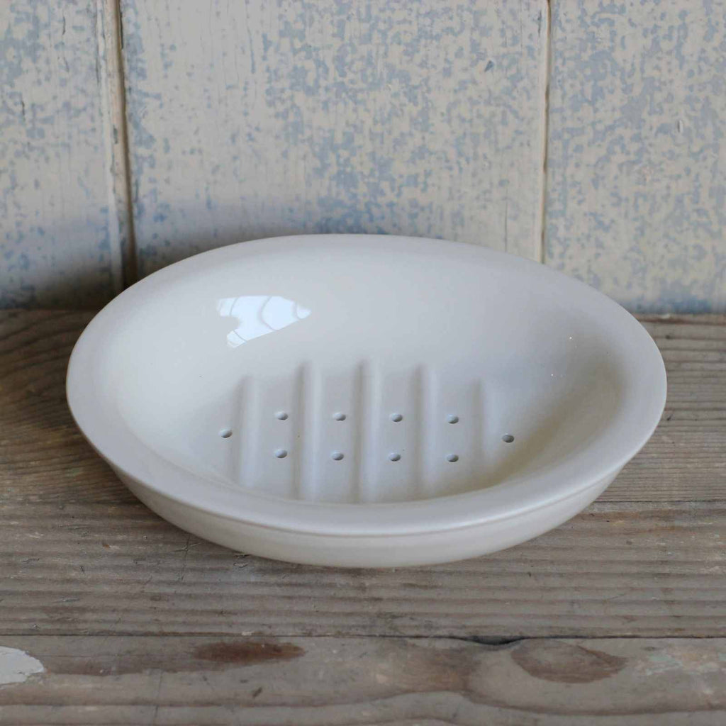 Two part Ceramic Soap Dish - Cream