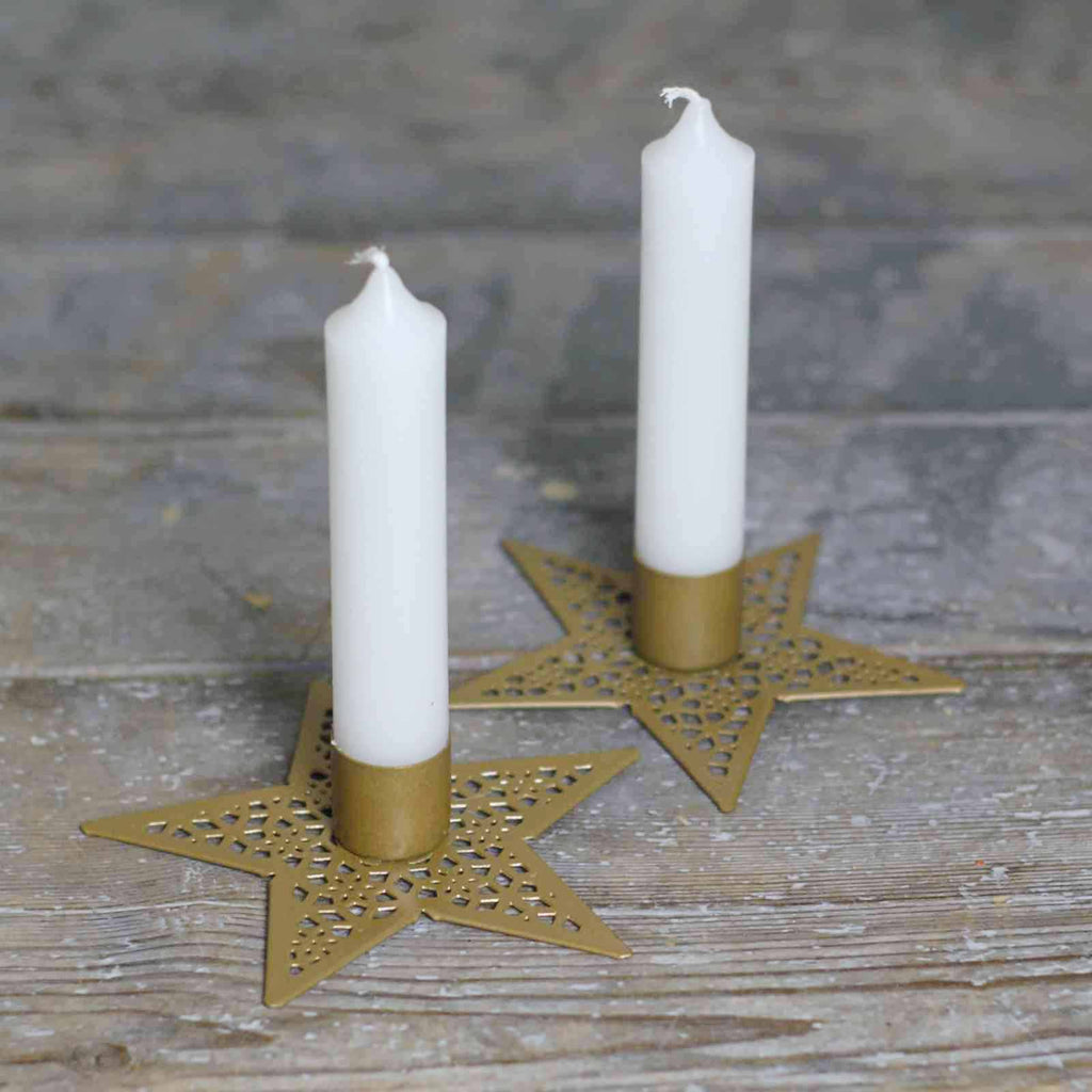 candle holder gold star