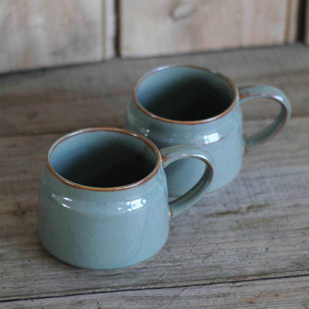 stoneware mug green set