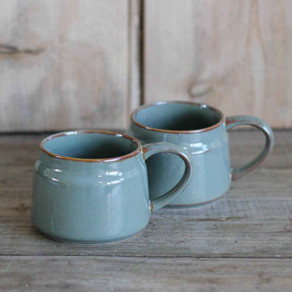 stoneware mug green