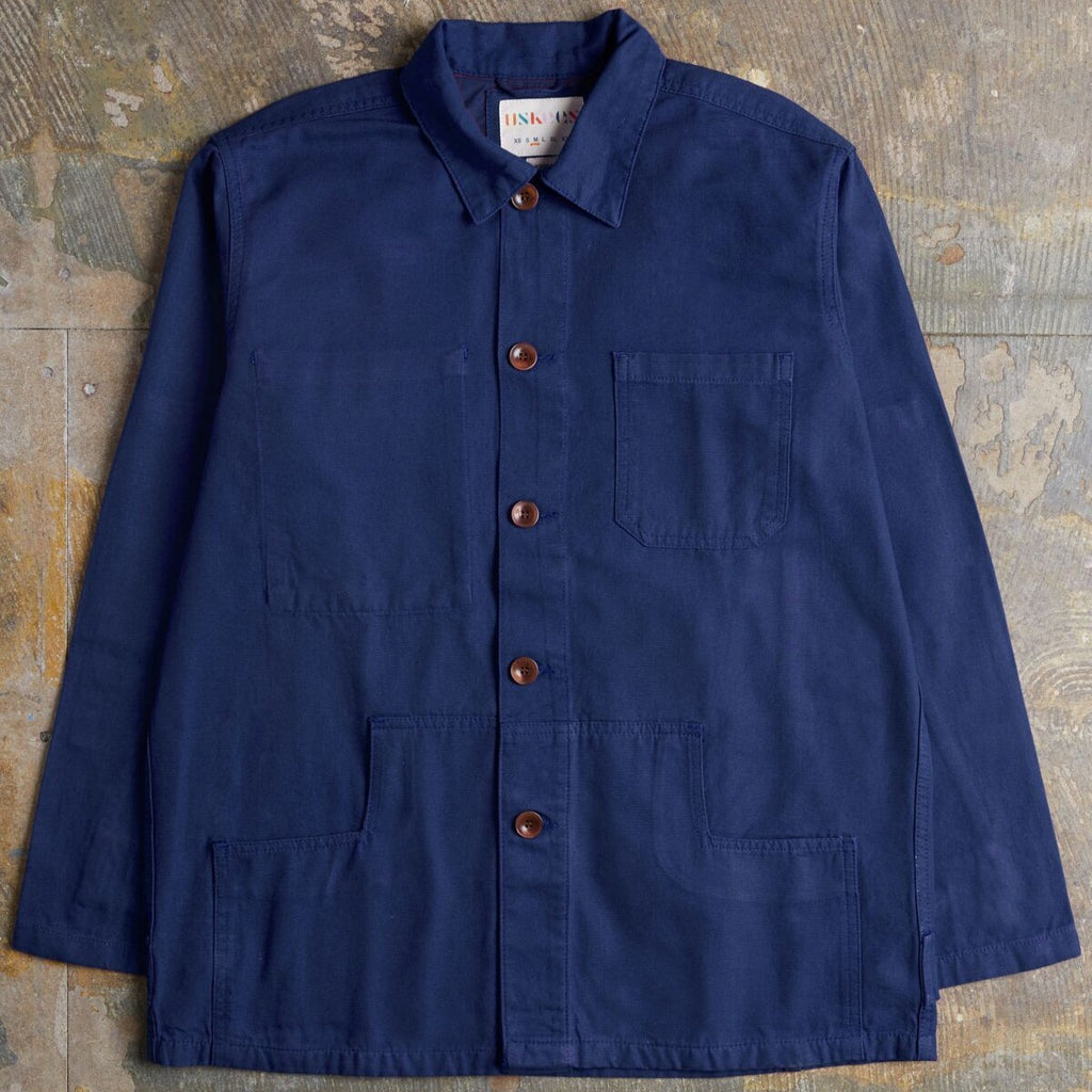 Workwear Buttoned Jacket, Navy - Homeware Store