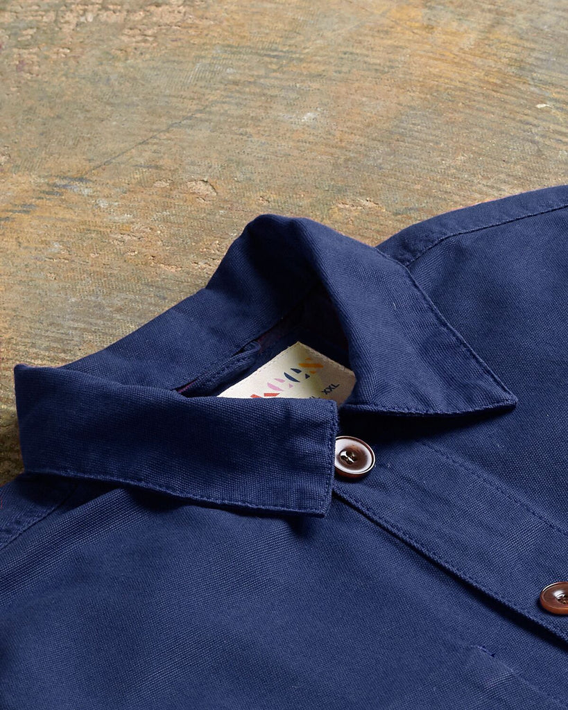 Workwear Buttoned Jacket, Navy - Homeware Store