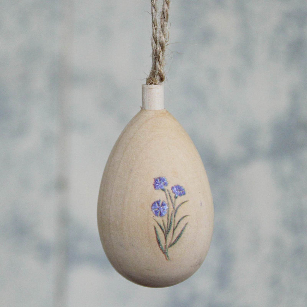 Hanging Wooden Easter Egg Decoration - Spring Flowers