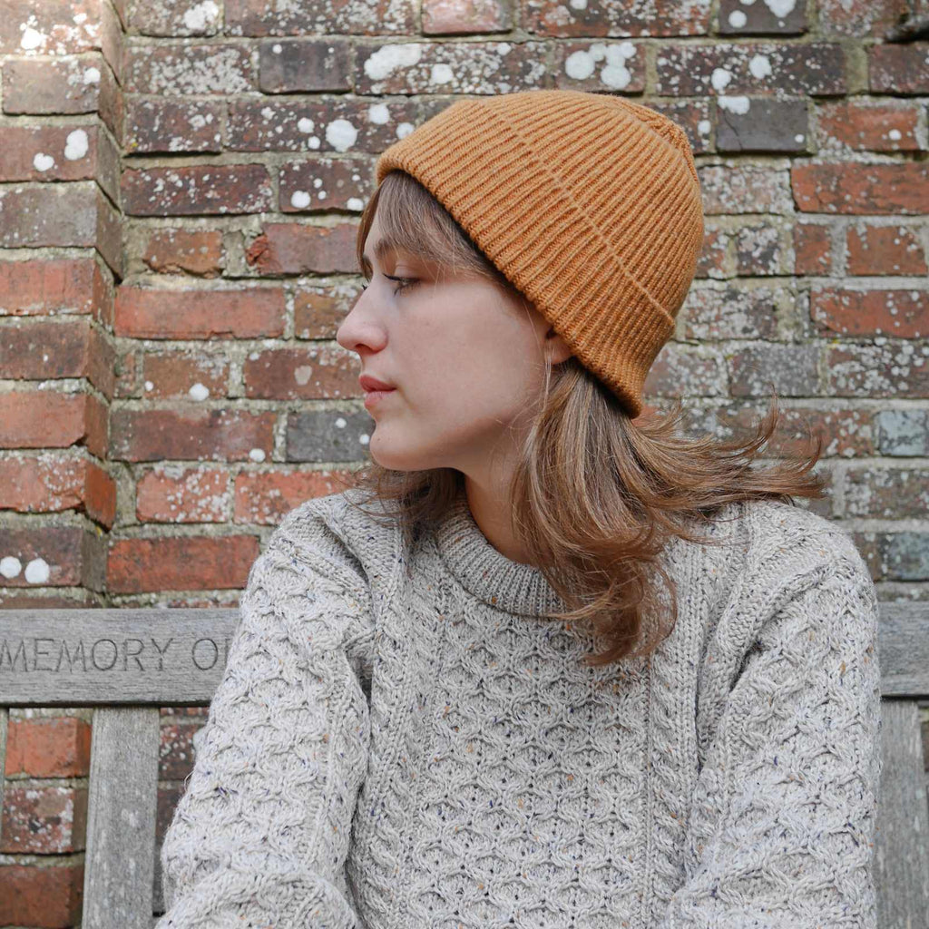 Unisex Scottish Wool Ribbed Hat