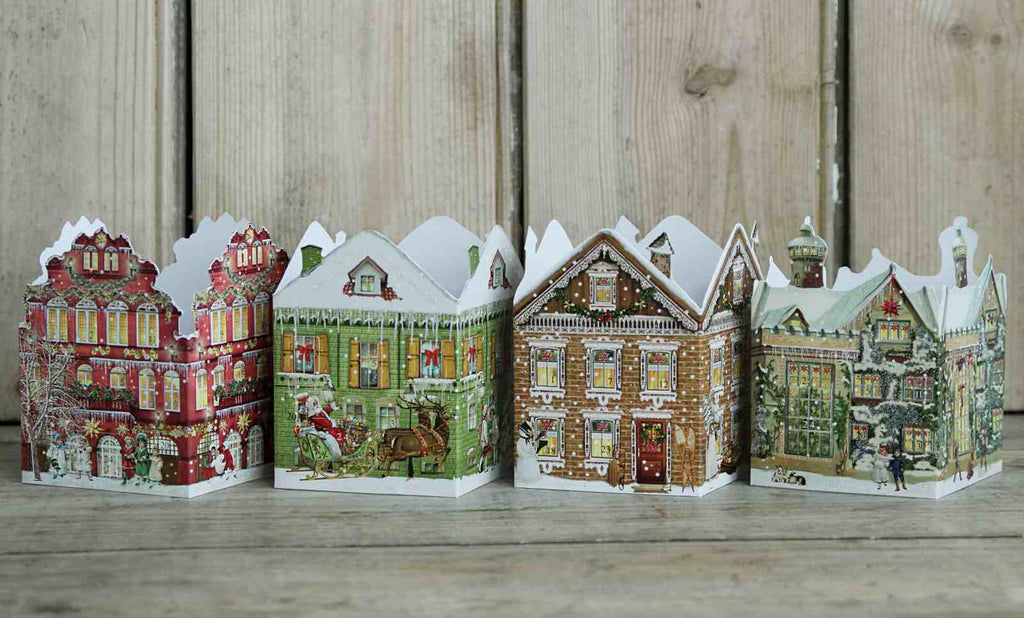 Mini Advent Lantern - Victorian House. Traditional German Advent Calendar Lantern, vintage advent calendars