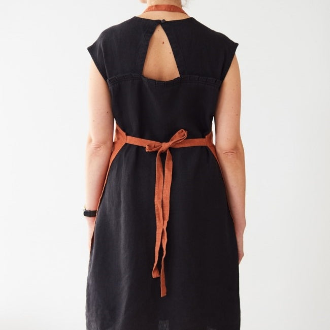 Washed Linen Apron, Rust - Homeware Store