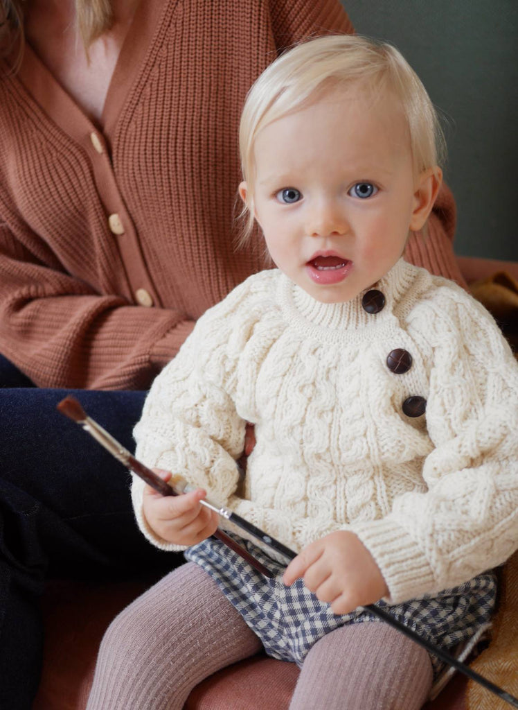 Aran Baby Jumper with Buttons