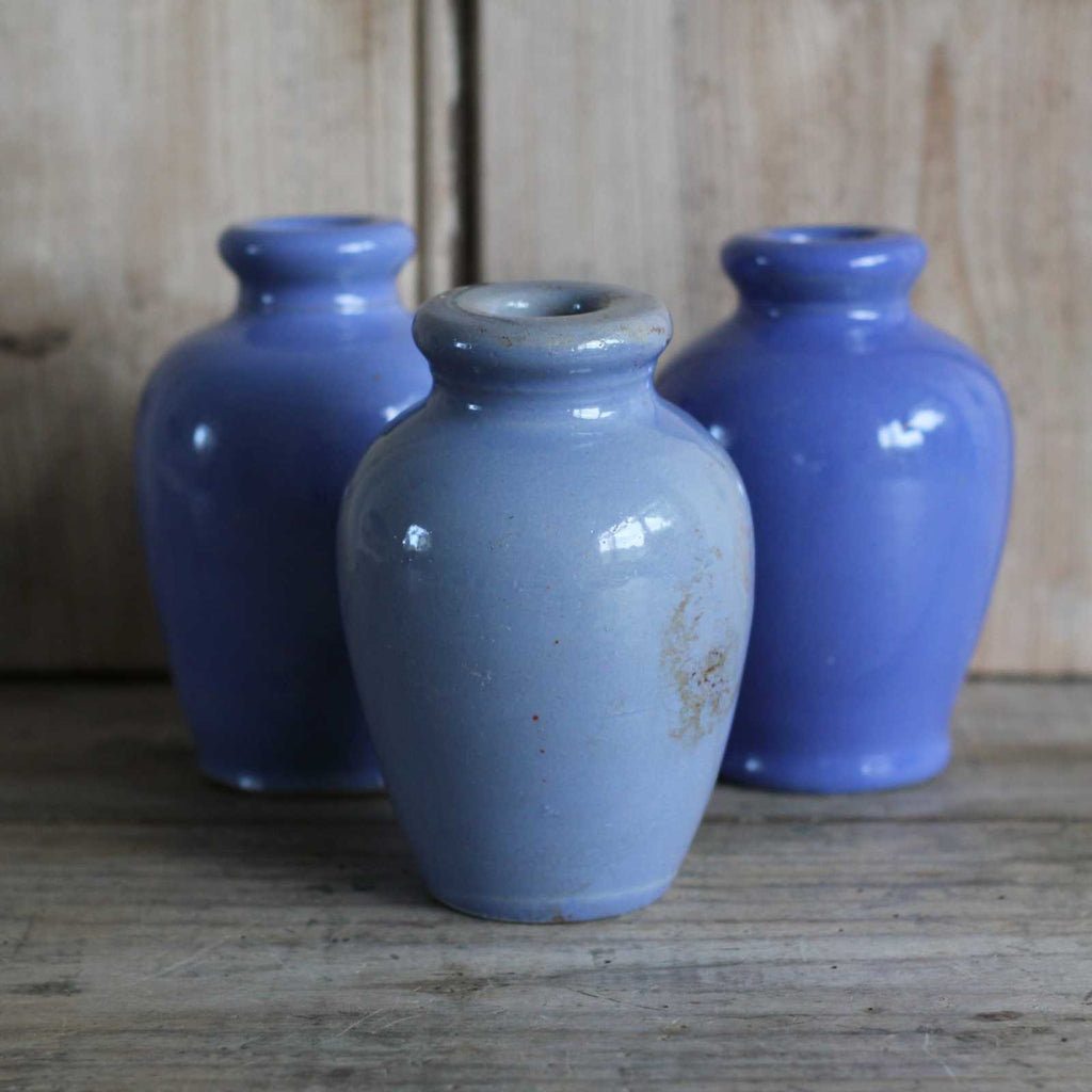 Vintage Blue Stoneware Bottle