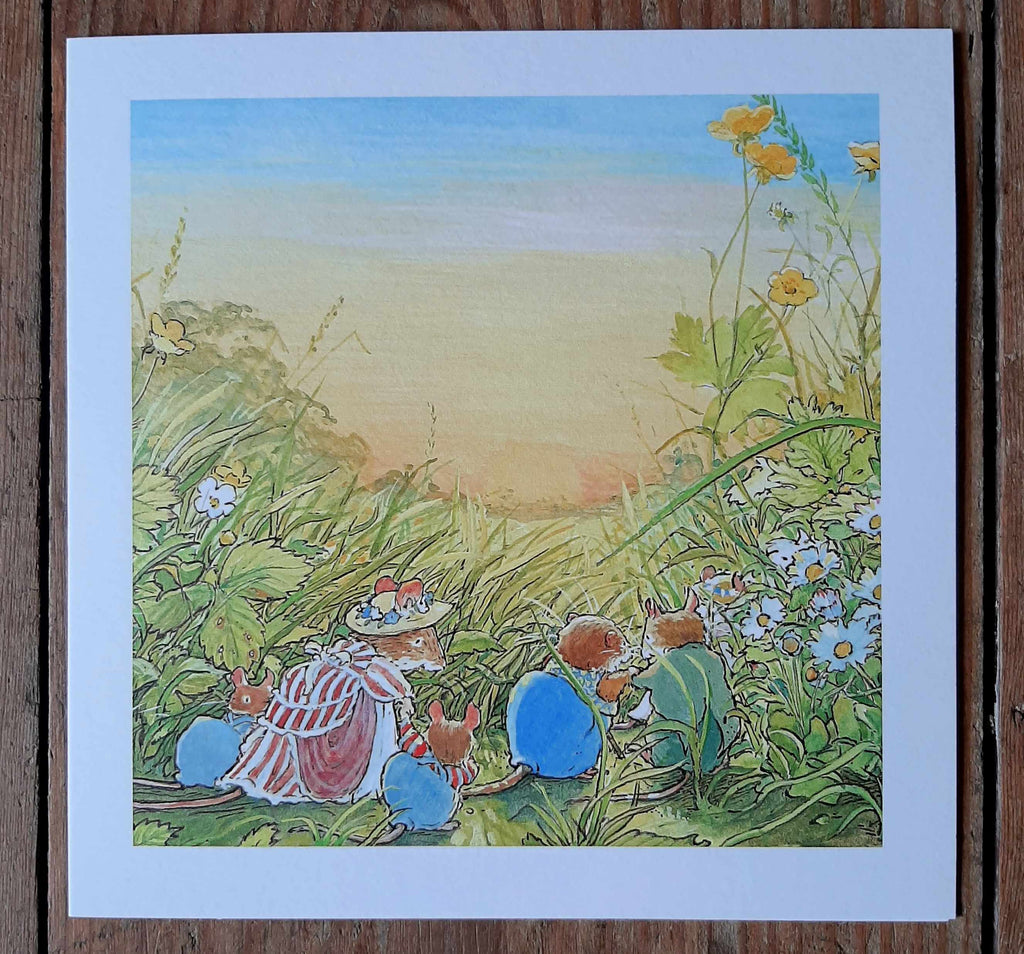 Vintage card Brambly Hedge Sunset in the Meadow