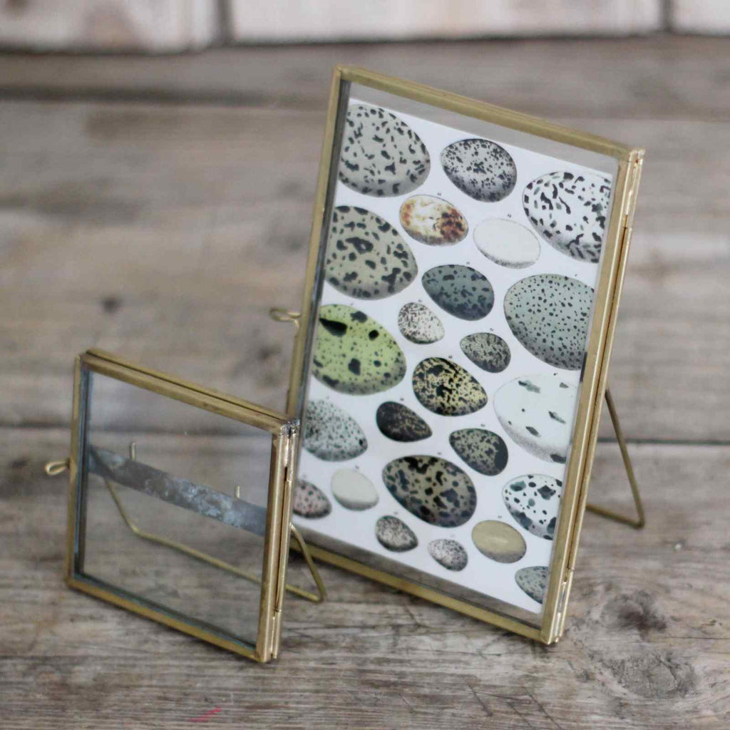 small photo frames in brass with stand