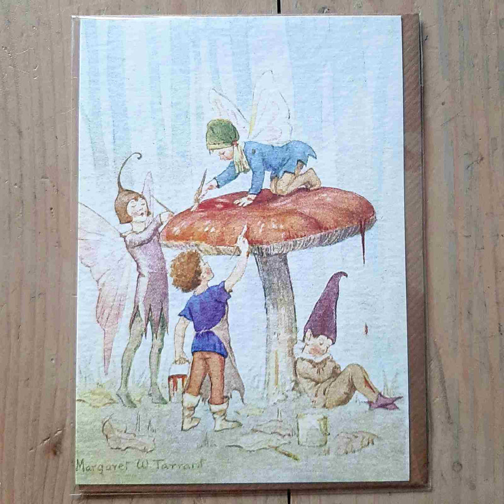 Vintage card 'Toadstool Fairies'