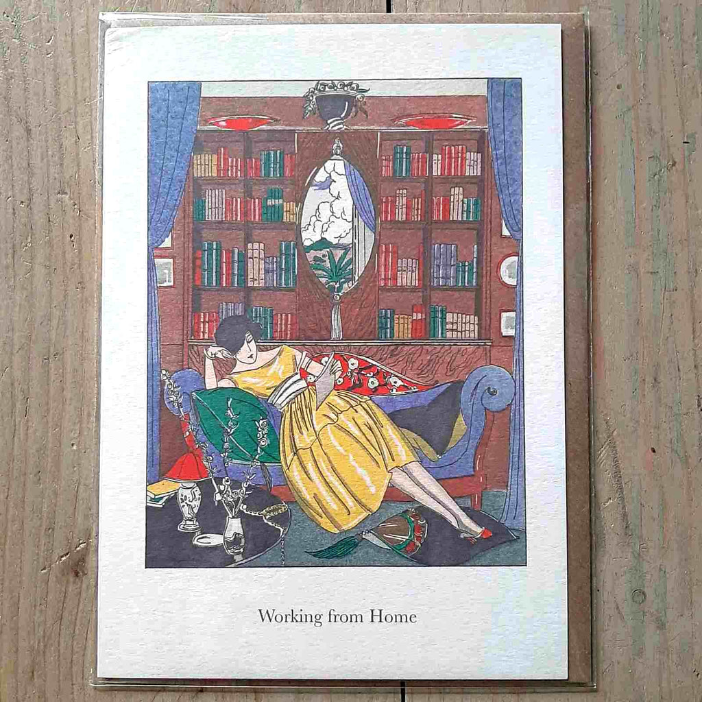 Vintage card 'Working from home'