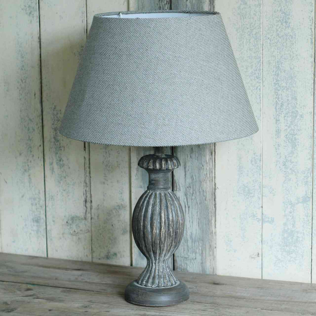 Wooden grey lamp