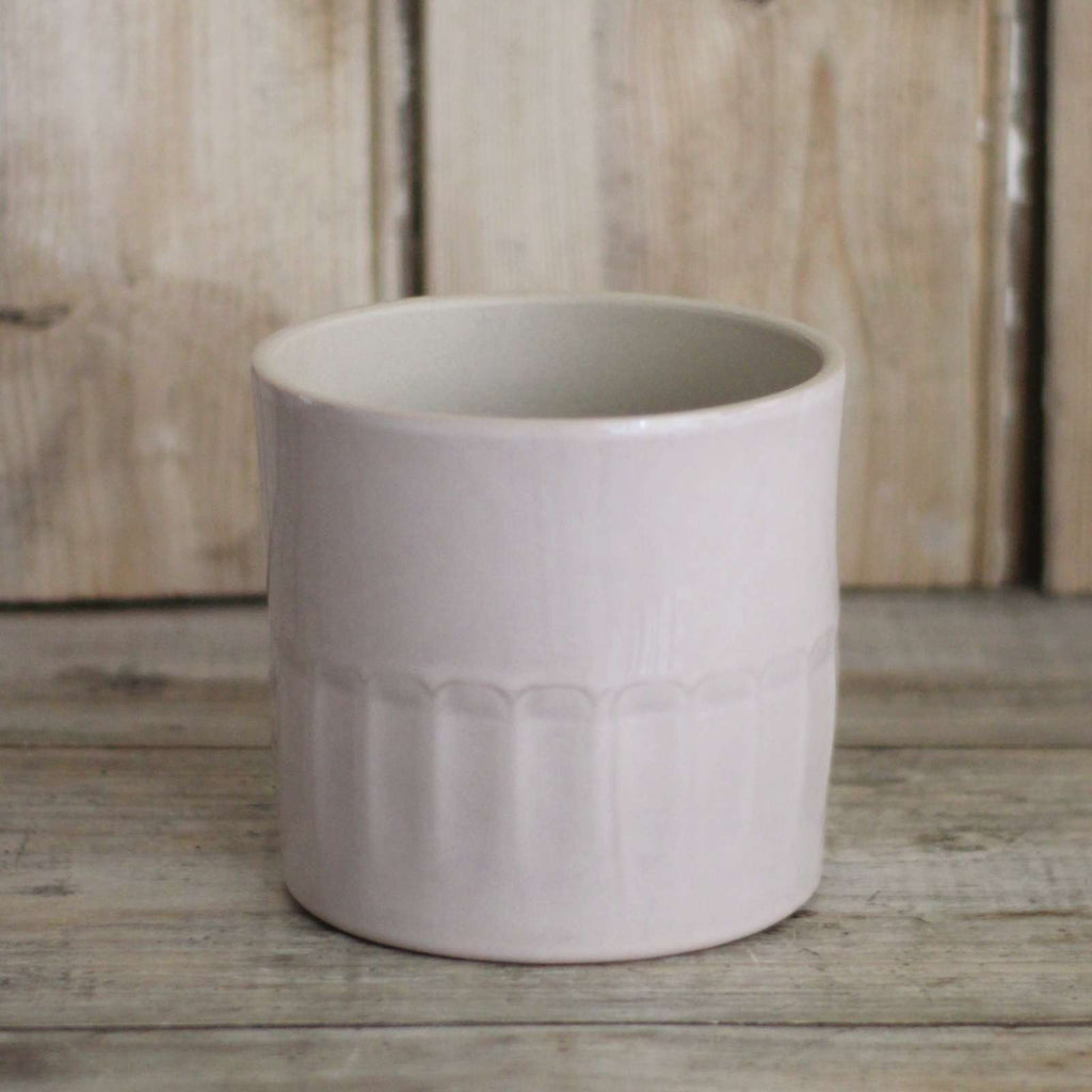 ceramic pot for indoor plants in pale rose colour