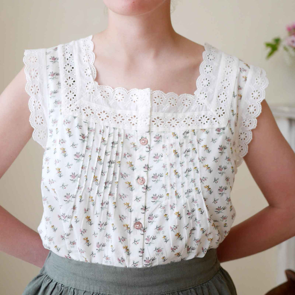 Ladies Clementine Blouse - Cross Stitch Rose