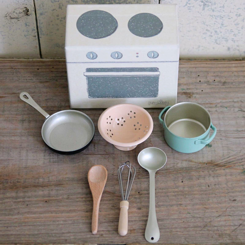 Miniature Cooking Set, mini pots and pans