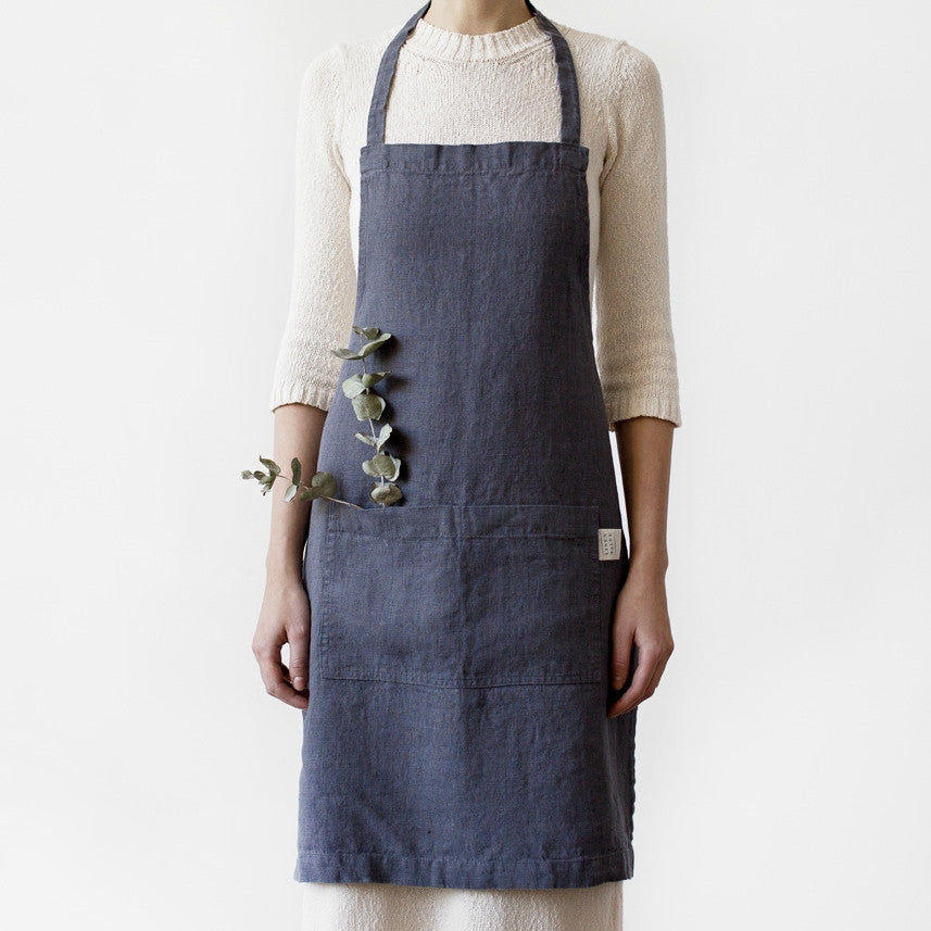 Washed Linen Apron, Charcoal Grey - Homeware Store