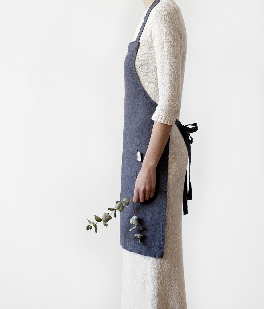 Washed Linen Apron, Charcoal Grey - Homeware Store