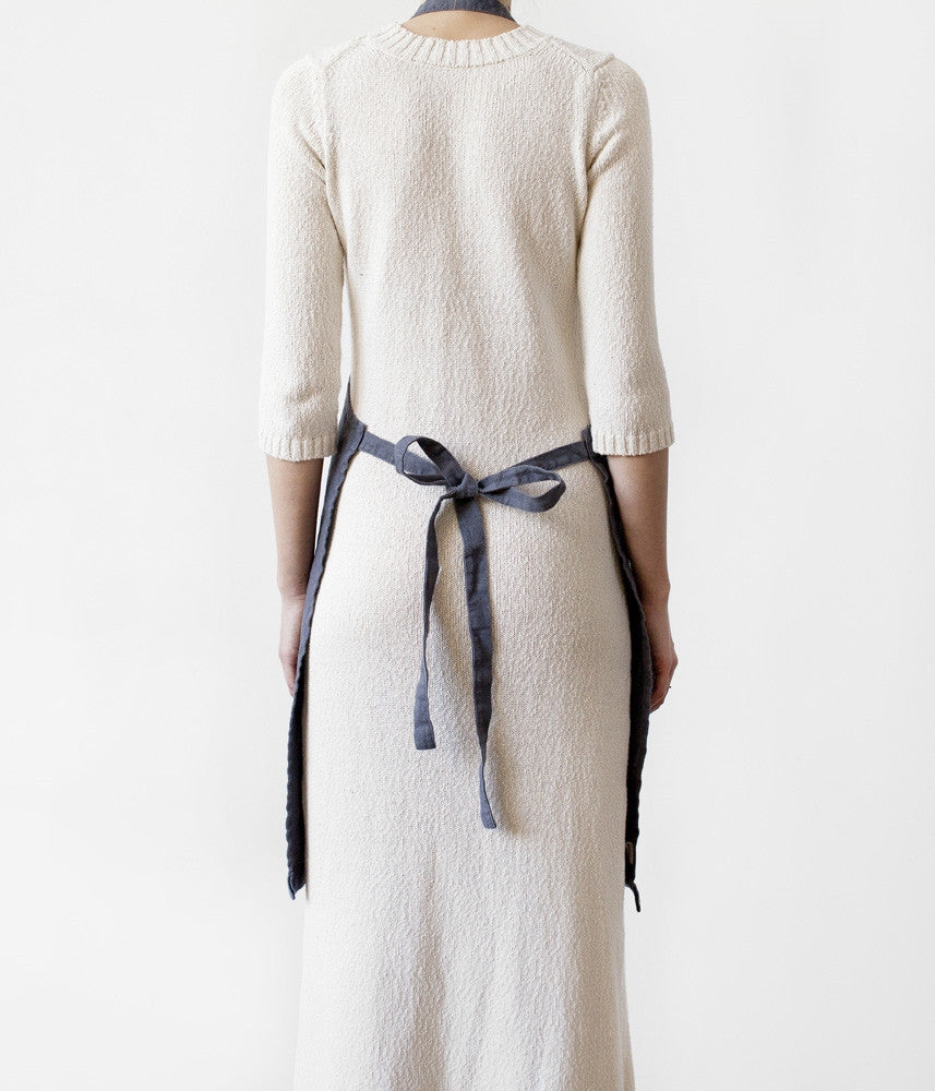 Washed Linen Apron, Charcoal Grey - Homeware Store