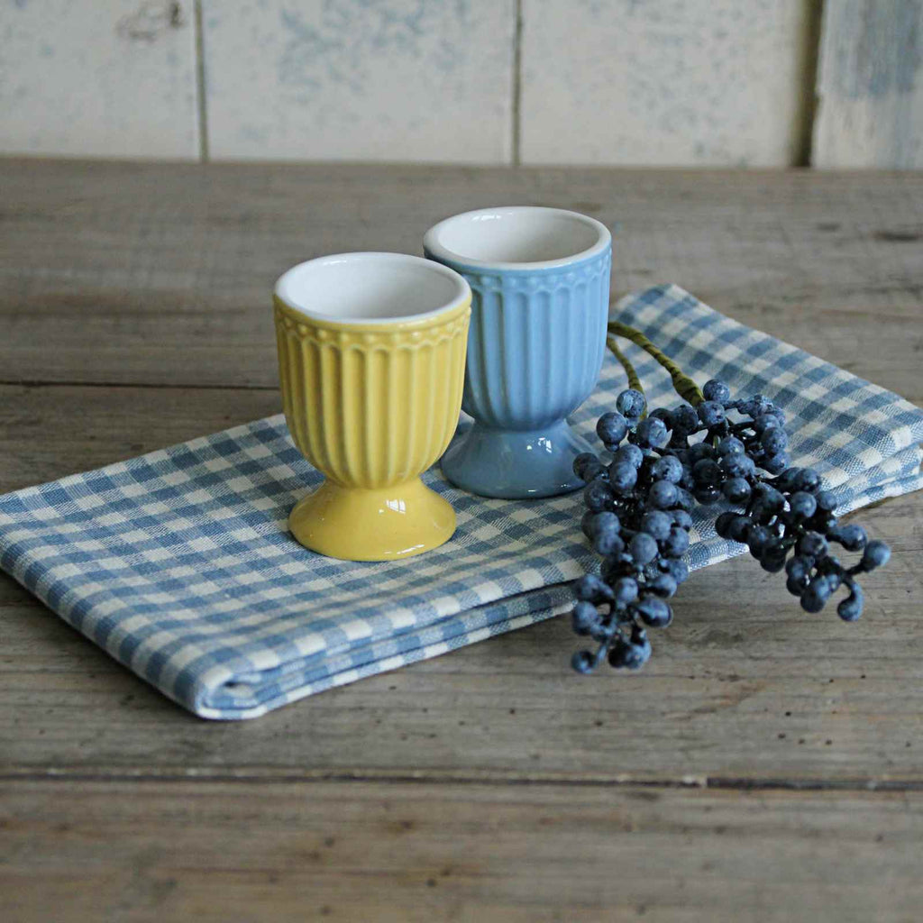 Set of 4 Gingham Napkins - Dusty Blue