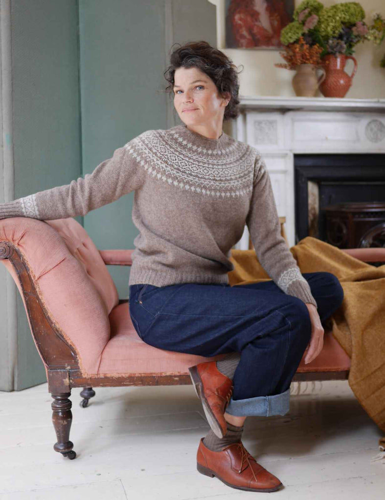 Classic Fair Isle Jumper in Nutmeg, Scottish Wool