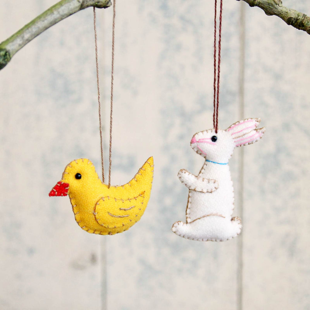 Hanging Felt Chick and Bunny Easter Decoration
