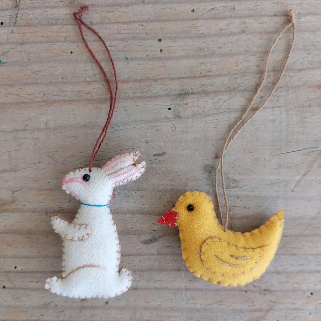 Felt Bunny and chick Easter Decoration