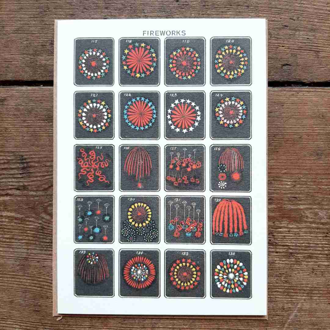 Fireworks vintage card