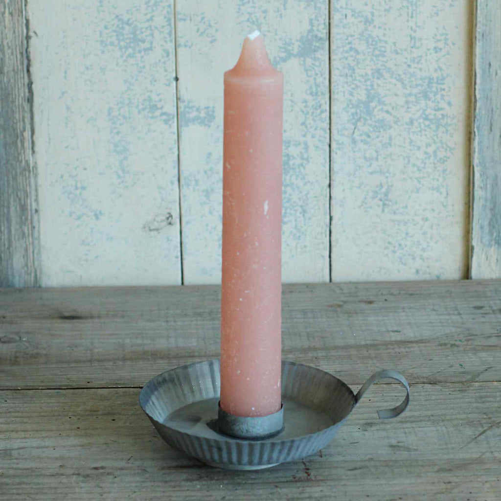 Fluted Zinc Candle Holder