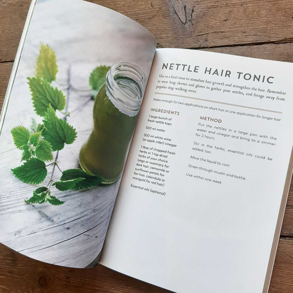 The Hedgerow Apothecary Forager's Handbook: A Seasonal Companion to Finding and Gathering Wild Plants by Christine Iverson. - Nettle Hair Tonic