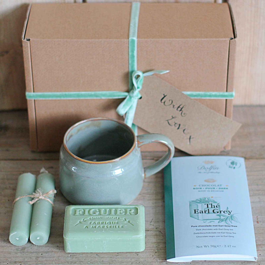 Sage Green Gift Box - unique box gift wrapped, teacher's present