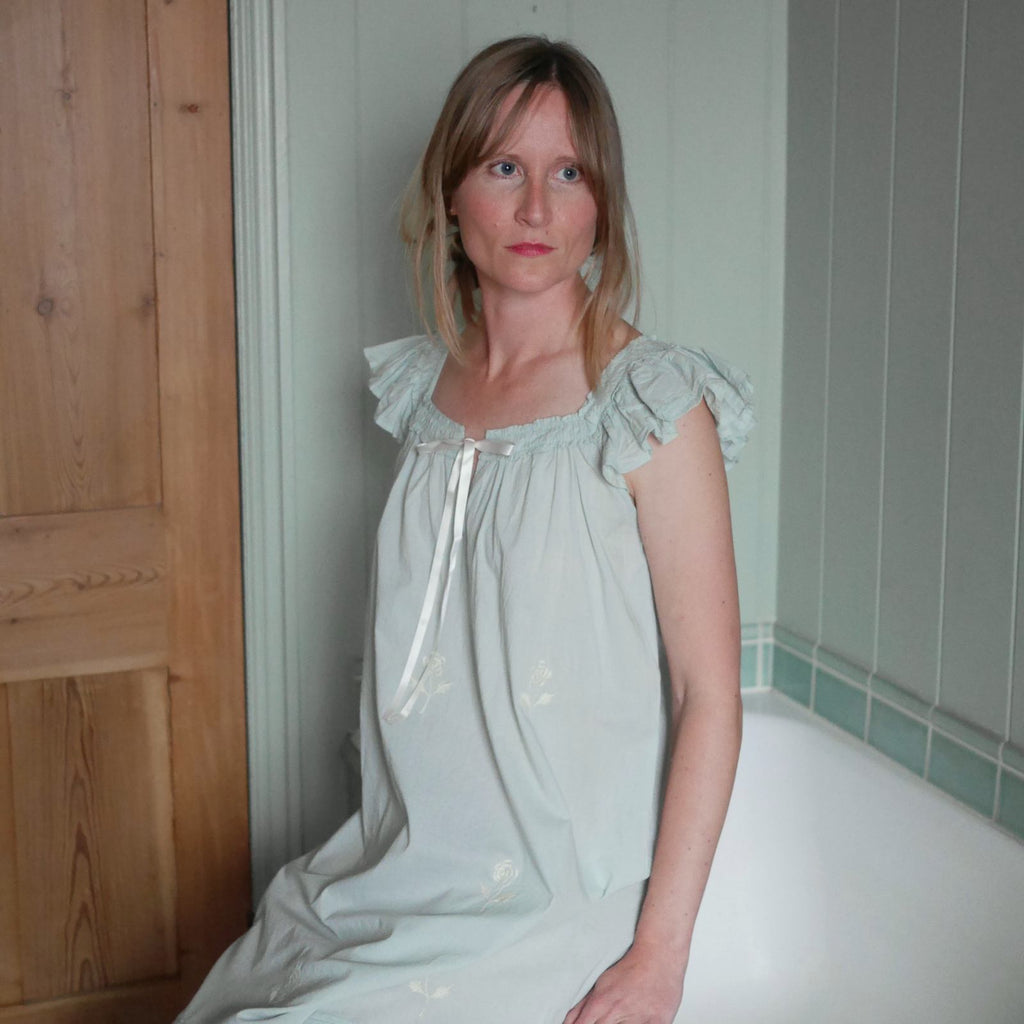 Green-Colored Alpine Pleated Nightdress