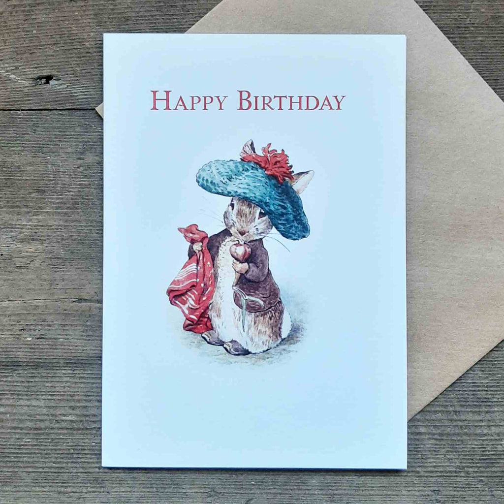 Benjamin Bunny birthday card, illustrated by Beatrix Potter