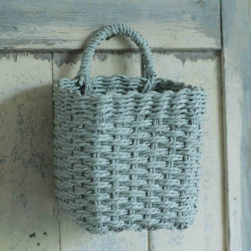 Set of hanging baskets, dusty green