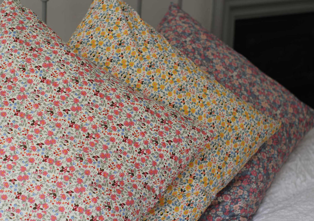 vintage style cushions in different colourways