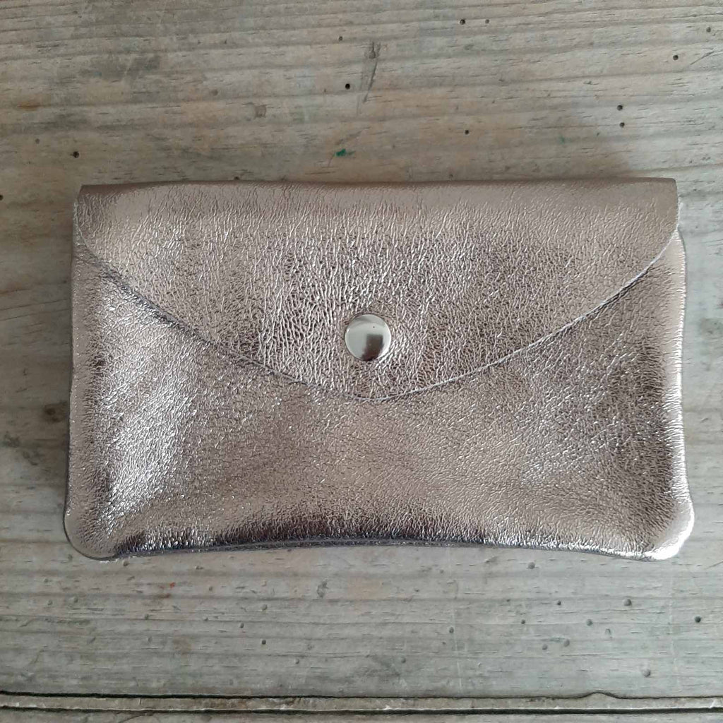 Metallic Bronze Leather purse made from 100% leather