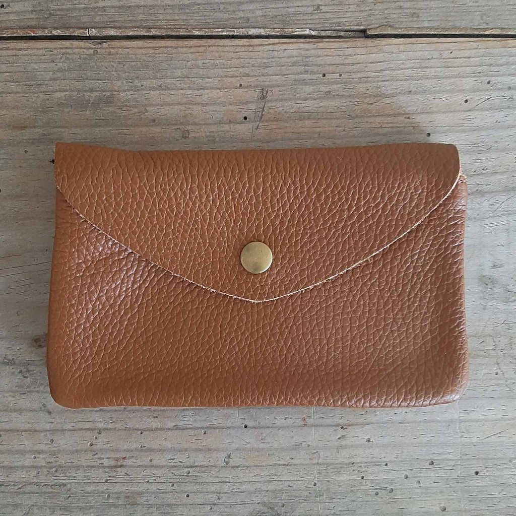 Tan leather purse shop