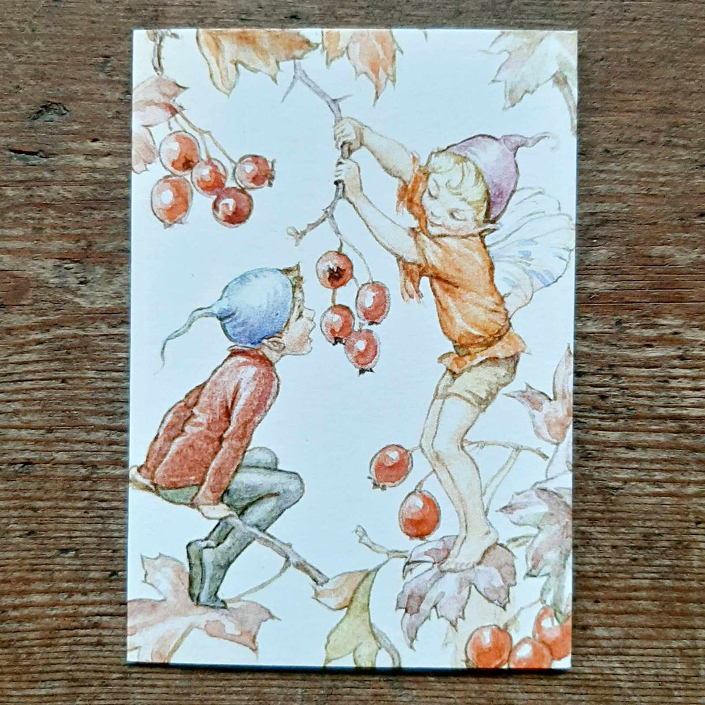 mini vintage cards by Margaret Tarrant autumn fairies