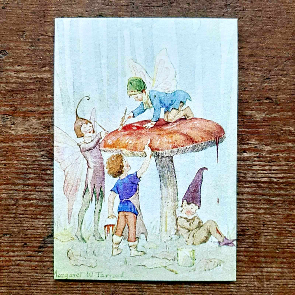 mini vintage cards by Margaret Tarrant toadstool fairies