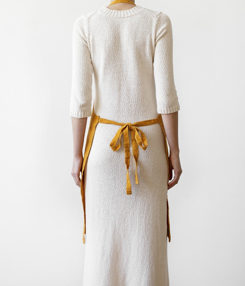 Washed Linen Apron, Mustard - Homeware Store