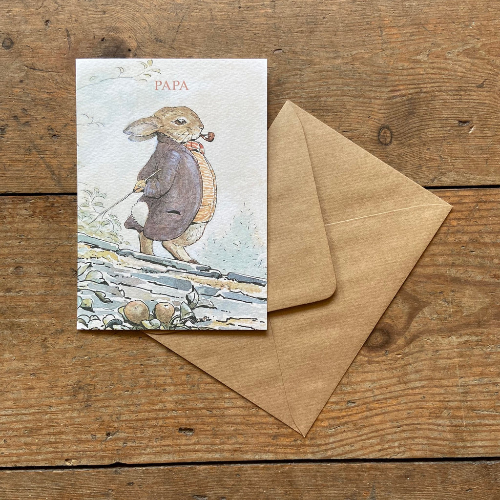 Vintage card 'Papa' by Beatrix Potter with envelope