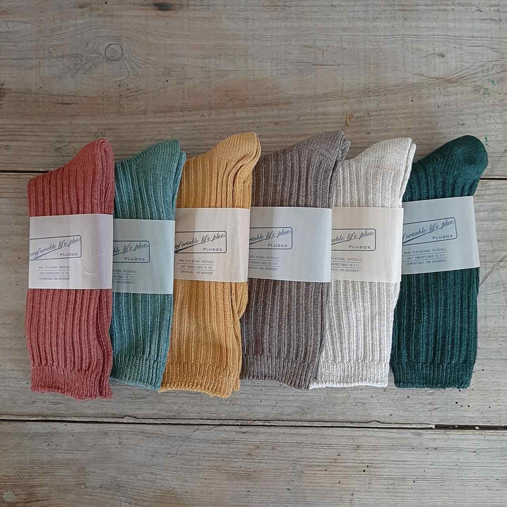 Women's plain cotton socks, Autumn colours