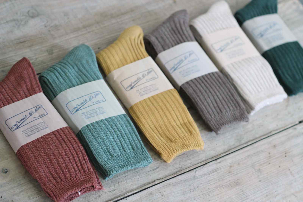 Women's plain cotton socks, Autumn colours