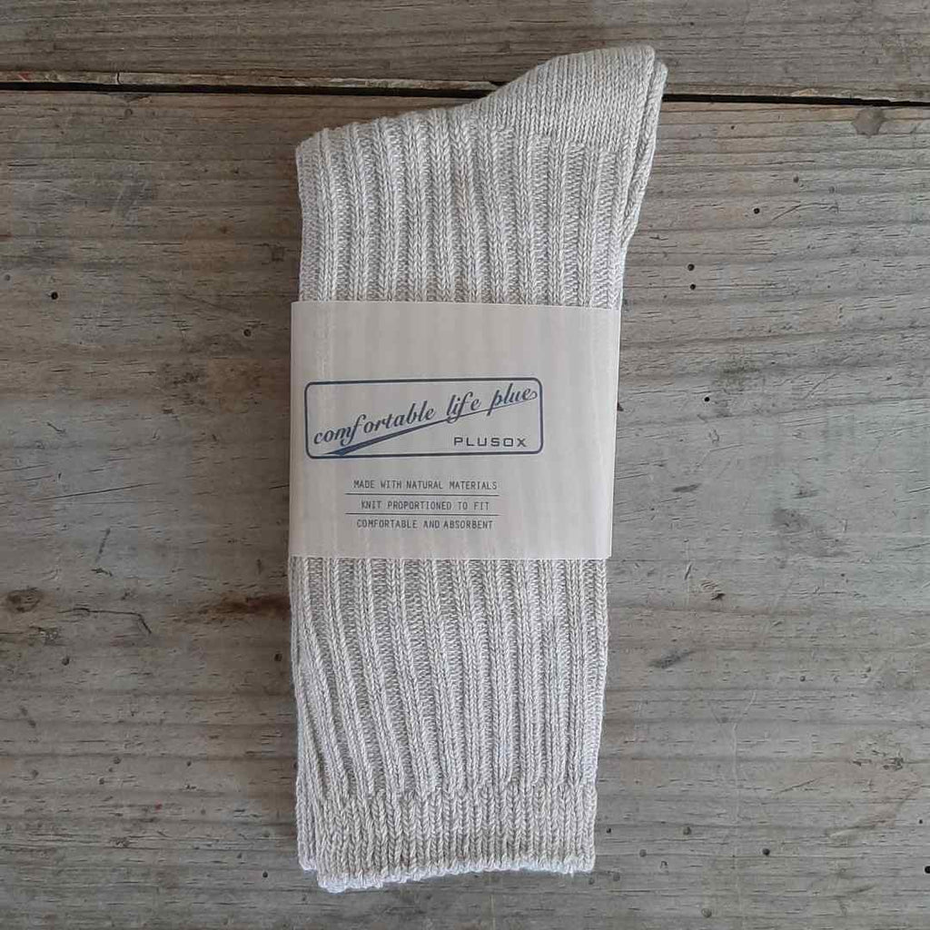 Women's plain cotton socks, Oat
