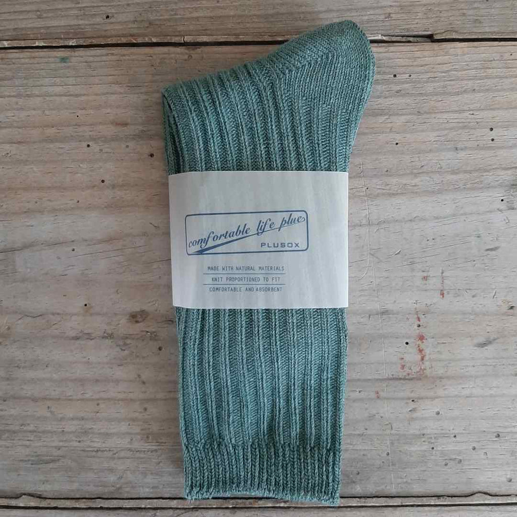 Women's plain cotton socks, Sage Green